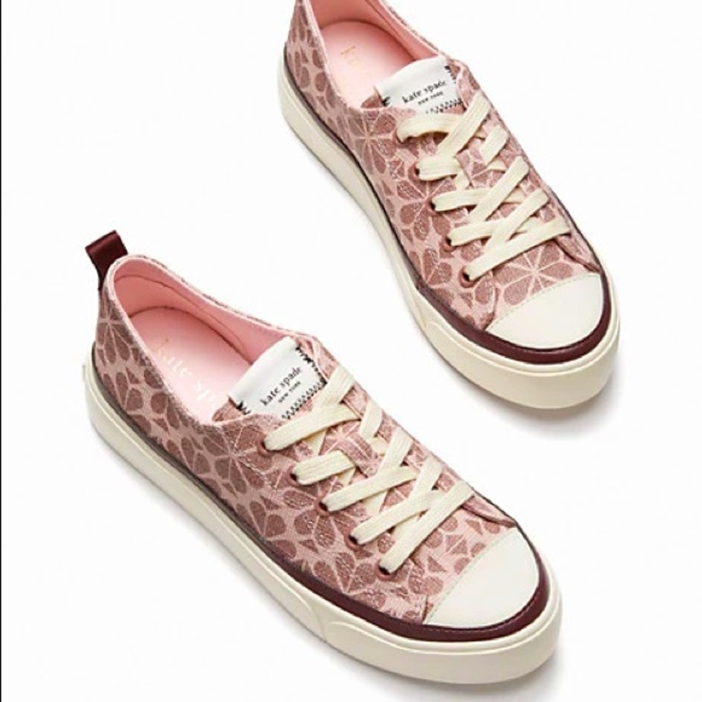 Kaia Spade Flower Coated Canvas Sneakers